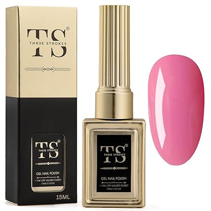 GV189 THR3E STROKES Professional UV Gel Nail Polish, HEMA-FREE Lasts Upto 21 Days, Super Glossy Finish, Non-Chipping, Non-Smudging, Quick Drying Nail Polish,15 ml (15ML)