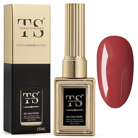 GV189 THR3E STROKES Professional UV Gel Nail Polish, HEMA-FREE Lasts Upto 21 Days, Super Glossy Finish, Non-Chipping, Non-Smudging, Quick Drying Nail Polish,15 ml (15ML)