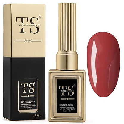 GV189 THR3E STROKES Professional UV Gel Nail Polish, HEMA-FREE Lasts Upto 21 Days, Super Glossy Finish, Non-Chipping, Non-Smudging, Quick Drying Nail Polish,15 ml (15ML)