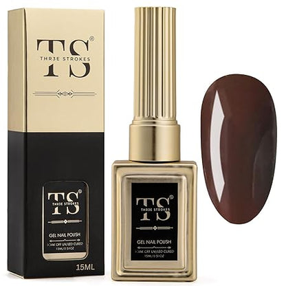 GV189 THR3E STROKES Professional UV Gel Nail Polish, HEMA-FREE Lasts Upto 21 Days, Super Glossy Finish, Non-Chipping, Non-Smudging, Quick Drying Nail Polish,15 ml (15ML)