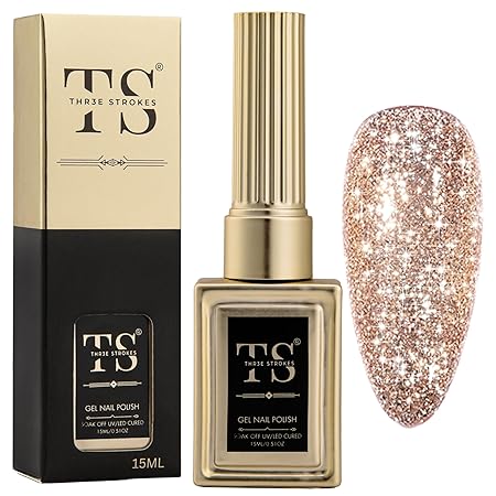 GV189 THR3E STROKES Professional UV Gel Nail Polish, HEMA-FREE Lasts Upto 21 Days, Super Glossy Finish, Non-Chipping, Non-Smudging, Quick Drying Nail Polish,15 ml (15ML)
