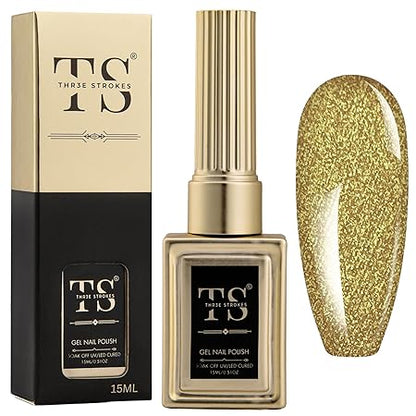 GV189 THR3E STROKES Professional UV Gel Nail Polish, HEMA-FREE Lasts Upto 21 Days, Super Glossy Finish, Non-Chipping, Non-Smudging, Quick Drying Nail Polish,15 ml (15ML)