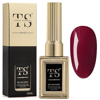 GV189 THR3E STROKES Professional UV Gel Nail Polish, HEMA-FREE Lasts Upto 21 Days, Super Glossy Finish, Non-Chipping, Non-Smudging, Quick Drying Nail Polish,15 ml (15ML)