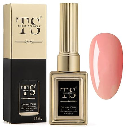 GV189 THR3E STROKES Professional UV Gel Nail Polish, HEMA-FREE Lasts Upto 21 Days, Super Glossy Finish, Non-Chipping, Non-Smudging, Quick Drying Nail Polish,15 ml (15ML)