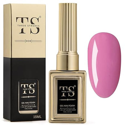GV189 THR3E STROKES Professional UV Gel Nail Polish, HEMA-FREE Lasts Upto 21 Days, Super Glossy Finish, Non-Chipping, Non-Smudging, Quick Drying Nail Polish,15 ml (15ML)