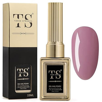 GV189 THR3E STROKES Professional UV Gel Nail Polish, HEMA-FREE Lasts Upto 21 Days, Super Glossy Finish, Non-Chipping, Non-Smudging, Quick Drying Nail Polish,15 ml (15ML)