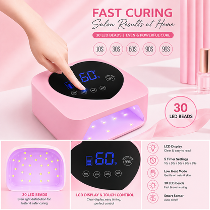 GV1123 UV LED Nail Lamp Cordless 72W Portable Nail Dryer Light Rechargeable UV Light for Gel Nails Polish
