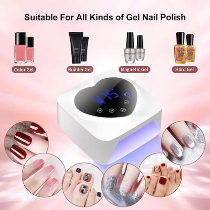 GV1123 UV LED Nail Lamp Cordless 72W Portable Nail Dryer Light Rechargeable UV Light for Gel Nails Polish