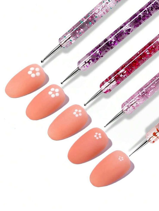 GV604 Designer Nail art dotting tools with double ended tools 10 sizes (Pack of 5)
