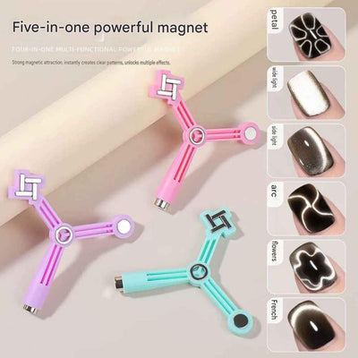 GV1118 4-in-1 Cat Eye Magnet Pen for Magnetic Gel Polish – Multi-Function Nail Art Magnet Tool for 3D, French, Flower & Galaxy Effects