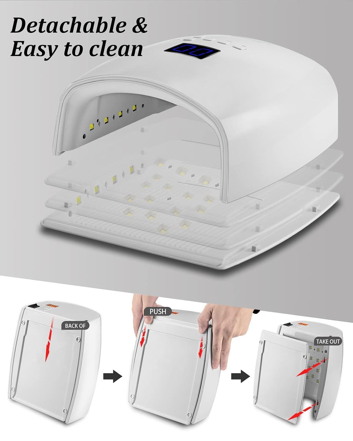 GV1137 Cordless Rechargeable UV LED Nail Lamp S10, Dual Light Source 365+405nm Nail Dryer with 5 Timers, IR Sensor, Low Temperature & High Power Modes for Gel Polish, Manicure & Pedicure