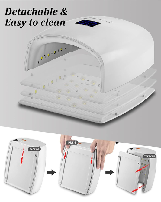 GV1137 Cordless Rechargeable UV LED Nail Lamp S10, Dual Light Source 365+405nm Nail Dryer with 5 Timers, IR Sensor, Low Temperature & High Power Modes for Gel Polish, Manicure & Pedicure