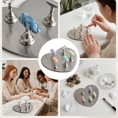 GV986 Magnetic Nail Display Stand Set with Holder Base – Nail Art Practice & Display Tool