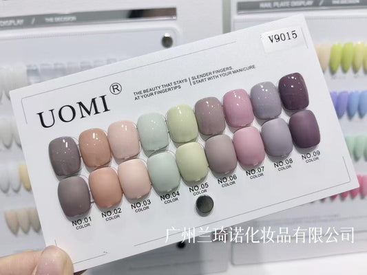 GV549 UOMI 9pcs Gel Polish Set With Shade Card 15ml (V9015)