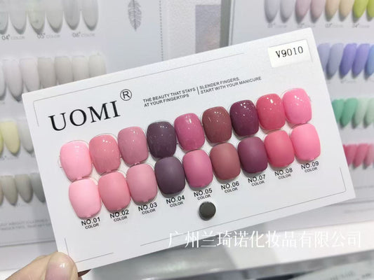 GV553 UOMI 9pcs Gel Polish Set With Shade Card 15ml (V9010)