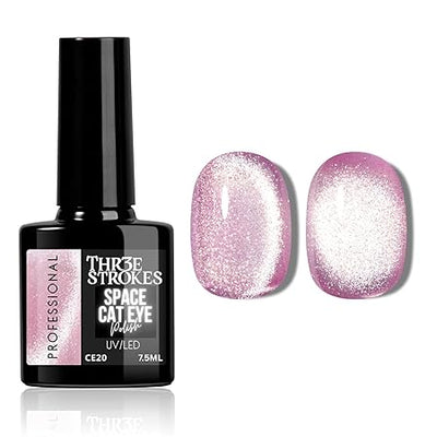 GV820 THR3E STROKES 9D Glitter Cat Eye Gel Magnetic Nail Polish Art Manicure DIY at Home Soak Off UV Gel 7.5ML (CE20, 7.5ML)