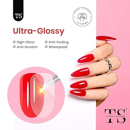 GV191 THR3E STROKES 2 Pcs 15Ml No Wipe Gel Top Coat And Base Coat Set - Soak Off Led Nail Lamp Gel Base Top Coat Finish Nail Art Design For Women. (Requires Uv Light)(Machine Se Sukhengi)
