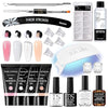 GV192 THR3E STROKES TOXIC FREE Poly Nail Gel Extension Kit for Builder Gel, UV Nail Art Kit, Nail Extension Set, Glue-Free Manicure and Pedicure Set (20 Items in Set)(RUBY KIT)