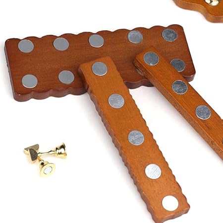 GV197 THR3E STROKES Sets Wooden Nail Display Stand - Tip Practice Stand With Magnetic Holder for DIY Nail Art and Manicure Tools (Gold and Silver) (dark brown)