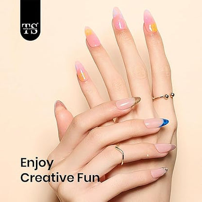 GV200 THR3E STROKES Nail Blooming Gel 15ml Clear Uv Led Blossom Gel Polish for Spreading Effect Marble Natural Stone Watercolor Floral Print Soak off Nail Gel Diy Nail Art Design Gift for Women