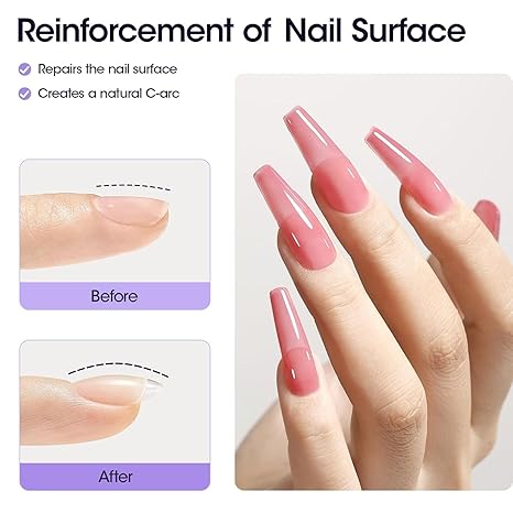 GV211 THR3E STROKES 7 in One Gel Nail Glue Brush On Nail Glue 7.5 ml for tips, Rhinestones, Base Coat, Blooming Art Gel Kit for Acrylic tips UV Lamp Needed 7.5ML (THIN - WATERY FORMULA)