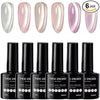 GV215 STROKES Cat Eye Gel Nail Polish Set for Pink Brown Glitter Holographic Cat Eye, Salon Gel Manicure and Nail Art DIY at Home, Bright Moonlight (ROSE SILK)