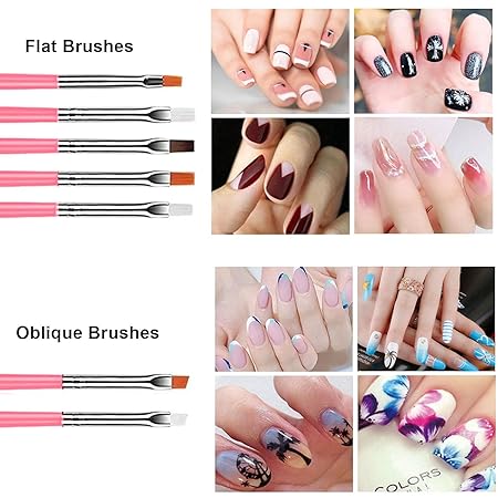 GV216 THR3E STROKES 20 pcs Nail Art Brushes, Nail Art Design Painting and Drawing UV Polish Brush Tool Kit, 15 pcs Nail Art Brushes Kit with 5 pcs Nail Dotting Pens, Multicolored 15 PCS BRUSH + 5PCS DOTTING TOOLS)