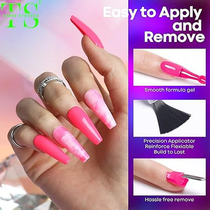 GV217 THR3E STROKES Gel Nail Polish Set - 6 Colors Gel Polish Glitter Gel Polish Sparkle Nail Polish Gel Manicure DIY Salon Nail Art Gifts (RAVE NEON (RN5347), 7.5ML)