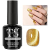 GV222 THR3E STROKES Cat Eye Gel Nail Polish 15ml Polish Soak Off U V LED Nail Lamp 1 Color Silver Shimmer Velvet Gel Nail Polish Nail Art Manicure Salon DIY Home (GLORIOUS GOLD)