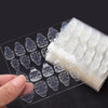 GV225 THR3E STROKES 50 Sheets Double-Sided Nail Jelly Sticker Waterproof Breathable Glue Tabs Jelly Glue Adhesive Tabs Super Sticky Fake Nail Glue Stickers for Manicure(50 Sheets 1200 pcs, 6.2 cm)
