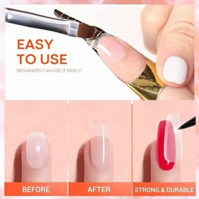 GV226 THR3E STROKES Builder Gel for Nails – 15ml | Clear, White, Pink, Nude | Professional Hard Gel for Nail Extensions, Overlays & Sculpting | Salon-Quality UV/LED GelNail Builder (Nude)