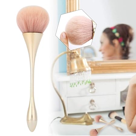 GV227 THR3E STROKES Nail Art Brush, Nail Dust Removal Brush Long Handle Manicure Nail Art Tools Nail Powder Cleaning Brush (MINERAL BRUSH) (MULTICOLOR)