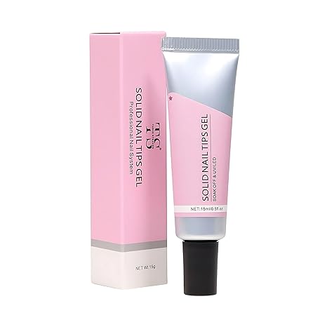 GV236 THR3E STROKES Solid Nail Glue for Press On & Acrylic Nails, Clear 3D Sculpture Gel Super Strong, UV/LED Cured 15ML