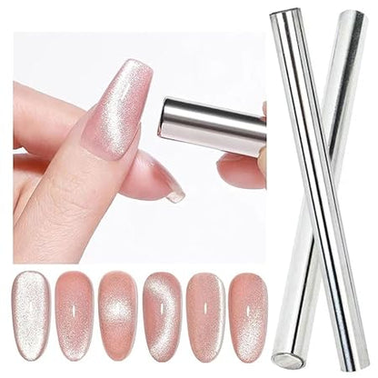 GV237 THR3E STROKES 5 Pieces Cat Eye Nail Magnet for Magnetic Gel Polish - Wood Stick Design Tool for DIY Home, Salon, Studio (5PCS SET)