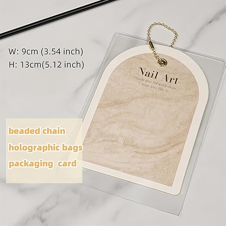 GV240 THR3E STROKES 10PCS Ins Press OnNail Packaging Nail Gel Polish Sample Display Nail Art Background Card Dustproof Bag With Tie Bags