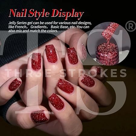GV248 THR3E STROKES Gel Nail Polish 9D Cat Eye Gel Nail Polish, Magnetic Cat Eye Gel Polish Set, 7ml*6 with , Classic Colors Chameleon Magic Galaxy Effect Soak off Nail Art, Sparkle Stunning Gel Polish Gift for Women (RED ALLURE, 7.5ML)