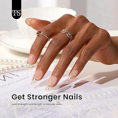 GV251 THR3E STROKES Builder Nail Gel, 6-in-1 Gel Builder 15ml for Nails, Hard Gel Builder Nail Strengthener Extension Gel Nail Polish Rhinestone False Nail Tips Glue Gel in a Bottle (CLEAR)