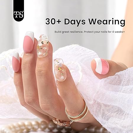 GV251 THR3E STROKES Builder Nail Gel, 6-in-1 Gel Builder 15ml for Nails, Hard Gel Builder Nail Strengthener Extension Gel Nail Polish Rhinestone False Nail Tips Glue Gel in a Bottle (CLEAR)