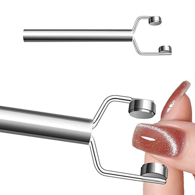 GV253 THR3E STROKES 3 IN 1 Cat Eye Nail Magnet Y-Shaped Double Head Magnetic Cat Eye Gel Polish Multifunctional Nails Design Tools Powerful Force Magnet Portable Handheld for Salon Studio Home Manicure (Y MAGNET)