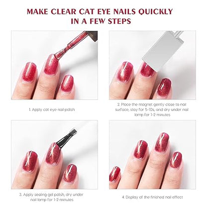 GV256 THR3E STROKES Double-head Magic Magnet Stick For 3D Magnetic Cat Eye Gel Nail Polish Nail Art Manicure Tool (DOUBLE END)