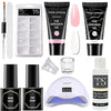 GV264 THR3E STROKES Polygel Nail Extension Kit, Glossy Finish, 30 ml Each (White, Pink) (RE867)
