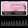 GV272 THR3E STROKES Soft Gel NailTips, Full Cover Clear Soft Nail Tips for Artificial FalseNails Extension Nail Salons DIY NailArt with Box, 550PCS (MEDIUM STILETTO N9)
