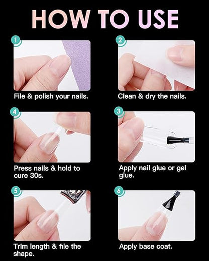 GV273 THR3E STROKES Soft GelNail Tips, Full Cover Clear Soft NailTips for Artificial False Nails Extension Nail Salons DIY NailArt with Box, 550PCS (MEDIUM STILLETO N20)