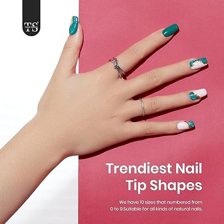 GV282 THR3E STROKES Soft Gel NailTips, Full Cover Clear Soft Nail Tips for Artificial FalseNails Extension Nail Salons DIY NailArt with Box, 550PCS (SHORT NATURALS N3)