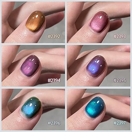 GV285 THR3E STROKES Glitter Cat Eye Gel Nail Polish Set with Magnet Colorful Galaxy for Holographic Cat Eye, Salon Gel Manicure and Nail Art DIY at Home Specific for Nail  (NEBULA)
