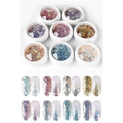 GV287 THR3E STROKES Moonstone Nail Extension Kit - 6 Gel Polishes (7.5ml) | 48V UV Nail Lamp | 500 Stiletto Nail Tips & Rhinestones | Professional Nail Art Tools | Base & Top Coat | DIY & Salon Use (MOONSTONE KIT) (COMET 69)