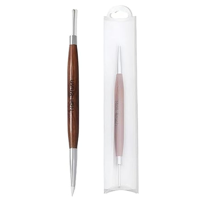 GV302 THR3E STROKES Double Ended Nail Art Sculpting Pen Versatile Gel Polish Brush for Detailed Designs Tips for Precision Control Nail Decor Tool for Professionals and DIY (DUAL 3D BRUSH)