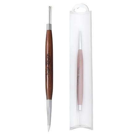 GV302 THR3E STROKES Double Ended Nail Art Sculpting Pen Versatile Gel Polish Brush for Detailed Designs Tips for Precision Control Nail Decor Tool for Professionals and DIY (DUAL 3D BRUSH)
