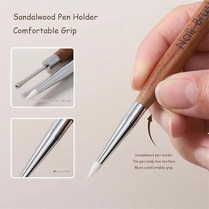 GV302 THR3E STROKES Double Ended Nail Art Sculpting Pen Versatile Gel Polish Brush for Detailed Designs Tips for Precision Control Nail Decor Tool for Professionals and DIY (DUAL 3D BRUSH)