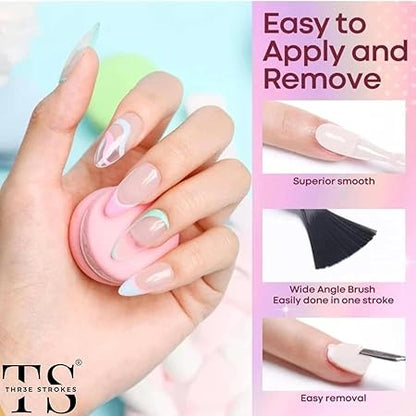 GV307 THR3E STROKES Gel Nail Polish Set, 6 Colors 2024 Spring Gel Polish Kit Bright Pastel Macaron Candy Nail Polish Gel Pink Mint Green Blue Purple Gel Nail Soak Off Nail Art Manicure Gift DIY Salon